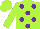 Silk - Lime, purple dots