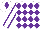 Silk - White, purple diamonds, white arms, purple seams, white cap, purple diamond
