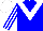 Silk - Blue body, white chevron, white arms, blue striped, white cap, blue striped
