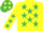 Silk - Yellow, Emerald Green stars