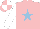 Silk - Pink,light blue star,pink sleeves,white arm hoop,pink cap,white quarters