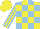 Silk - Yellow, light blue check, striped sleeves