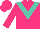 Silk - Hot pink, turquoise 'v' and tinkerbell emblem