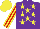 Silk - PURPLE, yellow stars, red & yellow striped sleeves, yellow cap