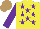 Silk - Yellow, purple stars, purple sleeves,  light brown cap