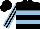 Silk - Black,light two blue hoops,black sleeves,light blue stripes