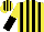Silk - Yellow, black stripes, yellow, black halved sleeves, yellow, black striped cap
