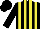 Silk - Black and yellow vertical stripes