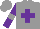 Silk - Grey, Purple Cross, Grey Armlet On Purple Sleeves