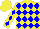 Silk - Yellow, 'bfd' on back, blue diamonds on front and sleeves