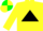 Silk - Yellow, Black triangle, Green and Yellow quartered cap