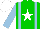 Silk - green, light blue braces, white star, light blue sleeves, white cap