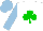 Silk - white, green shamrock, light blue sleeves and cap