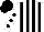 Silk - White and black stripes, white sleeves, black spots, black cap