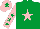 Silk - Emerald green, pink star, pink sleeves, emerald green stars, pink cap, emerald green star
