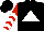 Silk - Black, white triangle, red horses head, red and white chevrons on sleeves