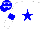 Silk - White body, big-blue star, white arms, big-blue armlets, big-blue cap, white stars