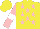 Silk - Yellow, pink stars, sleeves, white armlets