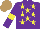 Silk - Purple, yellow stars, purple sleeves, yellow armlets, light brown cap