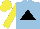 Silk - light blue, black triangle, yellow sleeves and cap