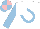 Silk - white, light blue horseshoe, light blue sleeves, light blue and pink quartered cap