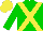 Silk - green, yellow crossbelts, yellow cap