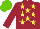 Silk - Maroon, yellow five stars, light green cap