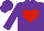 Silk - Purple , red flames and heart emblem