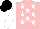 Silk - Pink, white stars, white sleeves, black cap