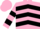 Silk - Pink, Black chevrons, hooped sleeves, Pink cap