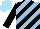 Silk - light blue, black diagonal stripes, black sleeves, sky blue cap