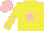 Silk - Yellow, pink star, pink stars on sleeves, pink star cap