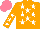 Silk - Orange, white five stars, orange sleeves, white stars, salmon cap