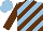 Silk - Light blue, brown diagonal stripes, brown sleeves
