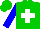 Silk - Green, white cross, blue sleeves, green cap