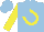 Silk - Light blue, yellow horseshoe, yellow sleeves