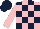 Silk - Pink, dark blue checked, dark blue cap