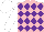Silk - pink, purple diamonds, white sleeves, white cap
