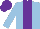 Silk - light blue, purple stripe, purple cap