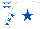 Silk - White, royal blue star, royal blue stars on white sleeves, royal blue stars on white cap