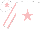 Silk - White, pink star, pink seams on sleeves, pink star on cap