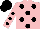 Silk - Pink, black spots, pink, black spots sleeves, black cap