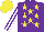 Silk - Purple, yellow stars, purple, white striped sleeves, yellow cap