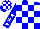 Silk - Blue, white blocks, white stars on sleeves, blue and white checked cap