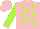 Silk - Pink, lime stars , pink cuffs on  lime sleeves