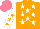 Silk - Orange, white five stars, white sleeves, orange stars, salmon cap