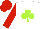 Silk - White, lime shamrock, red sleeves and cap