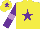 Silk - Yellow, purple star, purple sleeves, mauve armlets, yellow cap, purple star