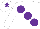Silk - White body, purple large spots, white cap, purple star