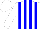 Silk - White body, blue striped, white arms, white cap, blue striped